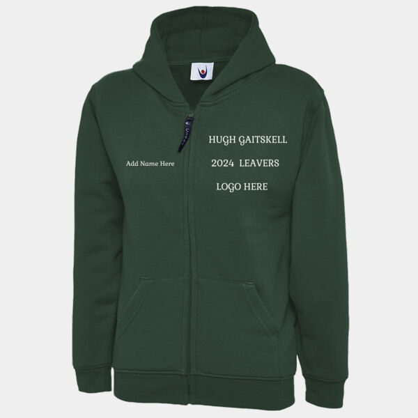 Zip Up Leavers Childrens Hoodie UC506 Thumbnail